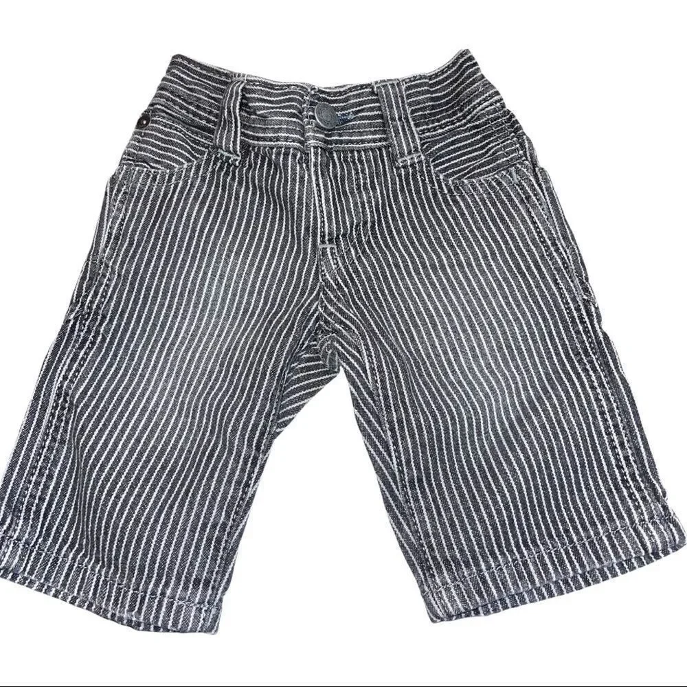4/$25 - Baby Gap Dark‎ Grey Denim Pinstripe Shorts